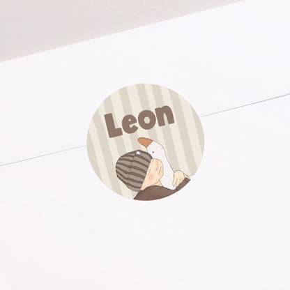 Sticker Geburt Rund Feder der Sanftheit foto N° 2