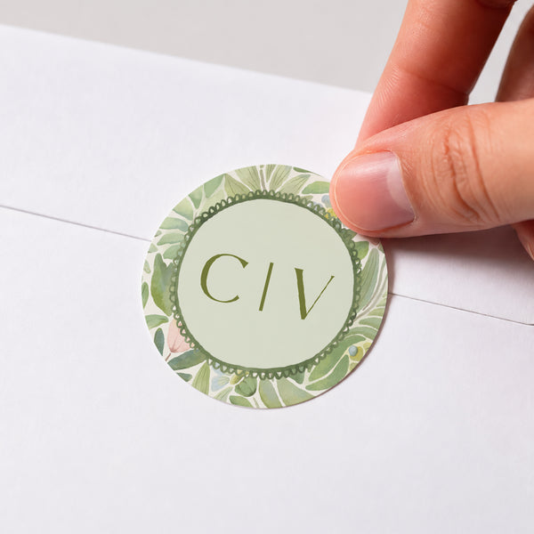 Sticker Hochzeit Rund Der Garten der Versprechen foto