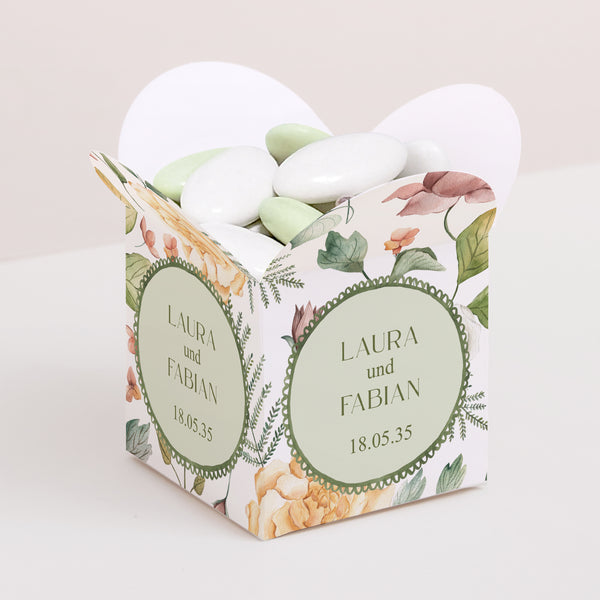Geschenkbox Hochzeit Schmetterlingsöffnung Liebesgarten foto