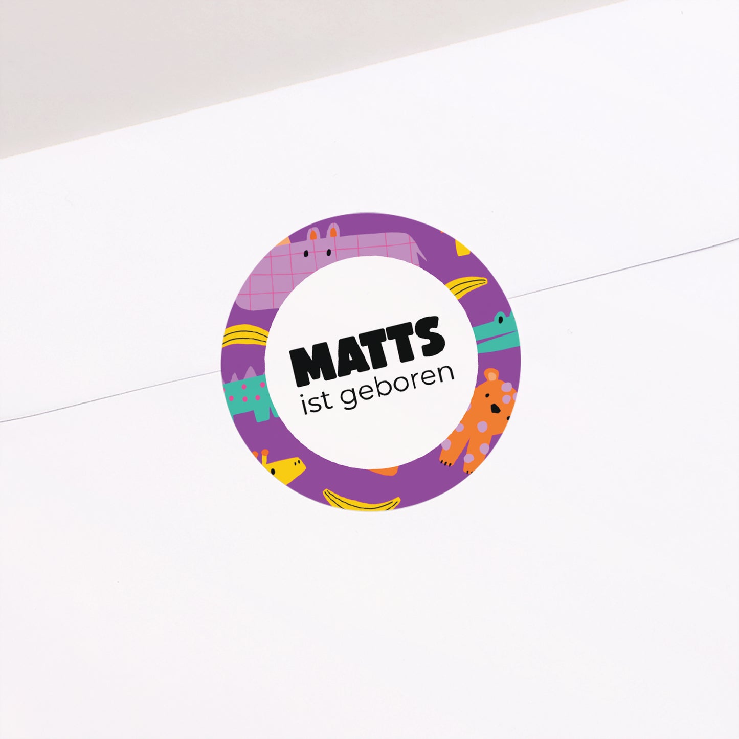 Sticker Geburt Rund Safari Pop foto N° 2