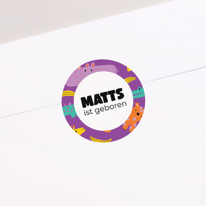 Sticker Geburt Rund Safari Pop foto N° 2