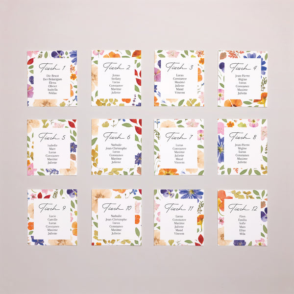 Sitzplan Hochzeit Pack von 12 Liebesherbarium foto