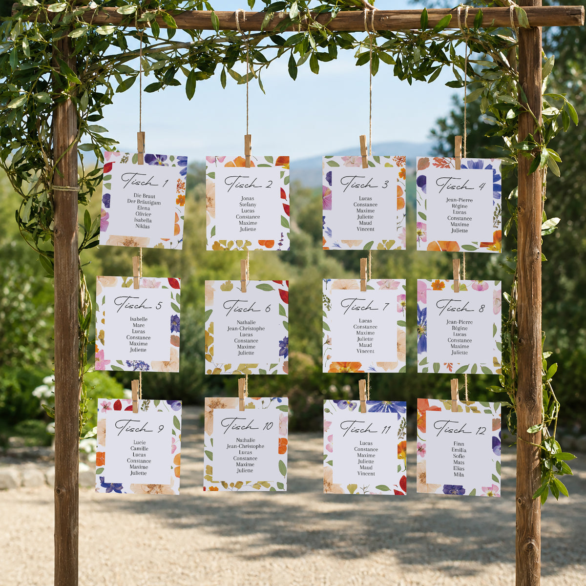 Sitzplan Hochzeit Pack von 12 Liebesherbarium foto N° 2