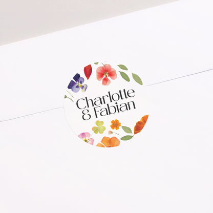 Sticker Hochzeit Rund Liebesherbarium foto N° 2