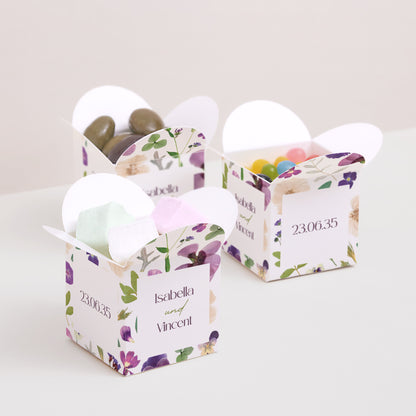 Geschenkbox Hochzeit Schmetterlingsöffnung Blumenrunde foto N° 3