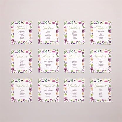 Sitzplan Hochzeit Pack von 12 Blumenrunde foto N° 1