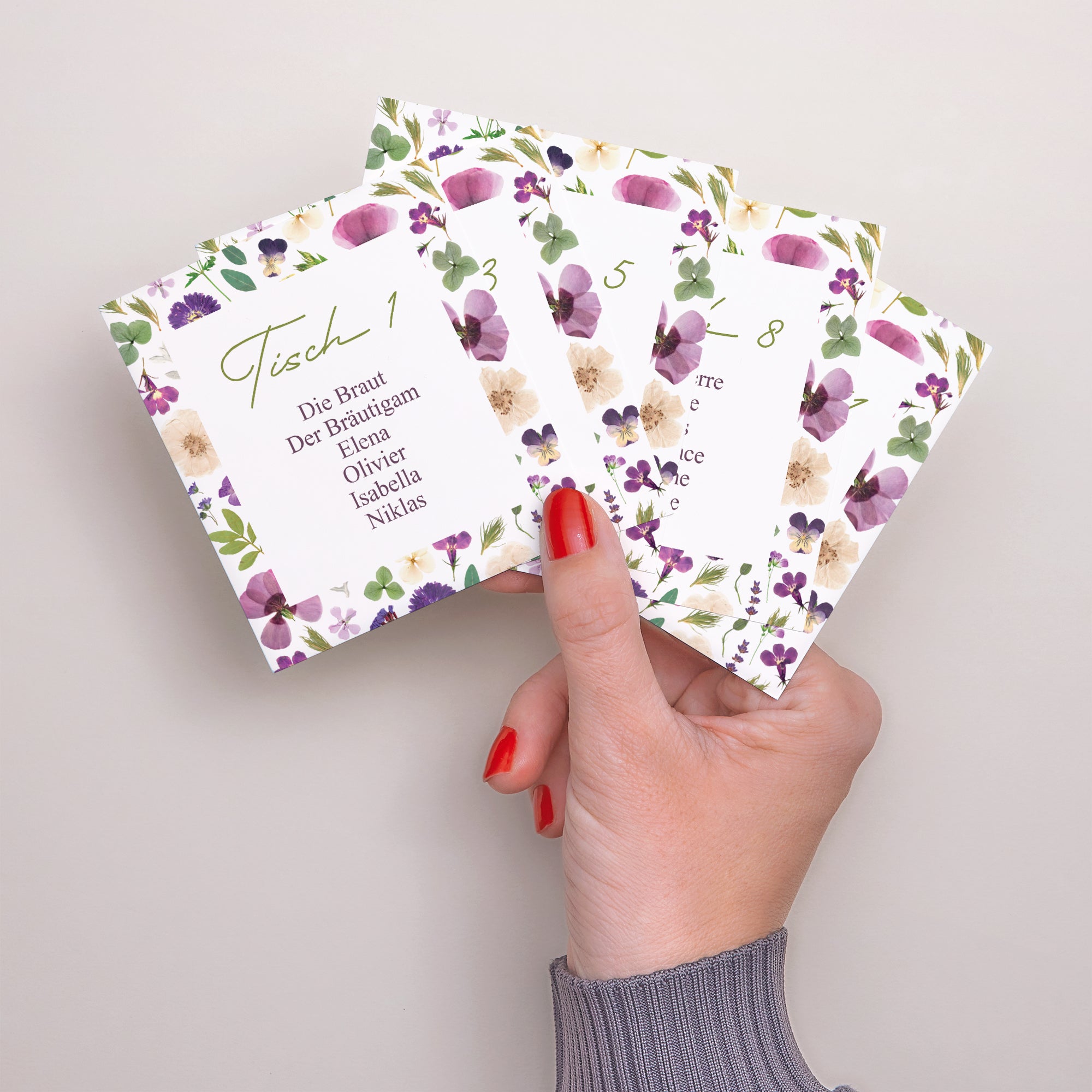 Sitzplan Hochzeit Pack von 12 Blumenrunde foto N° 3
