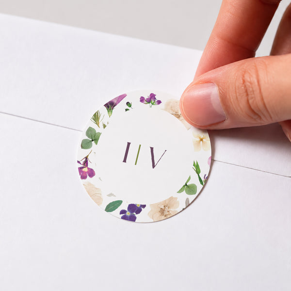 Sticker Hochzeit Rund Blumenrunde foto