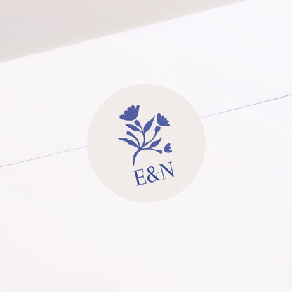 Sticker Hochzeit Rund Herzblau foto N° 2
