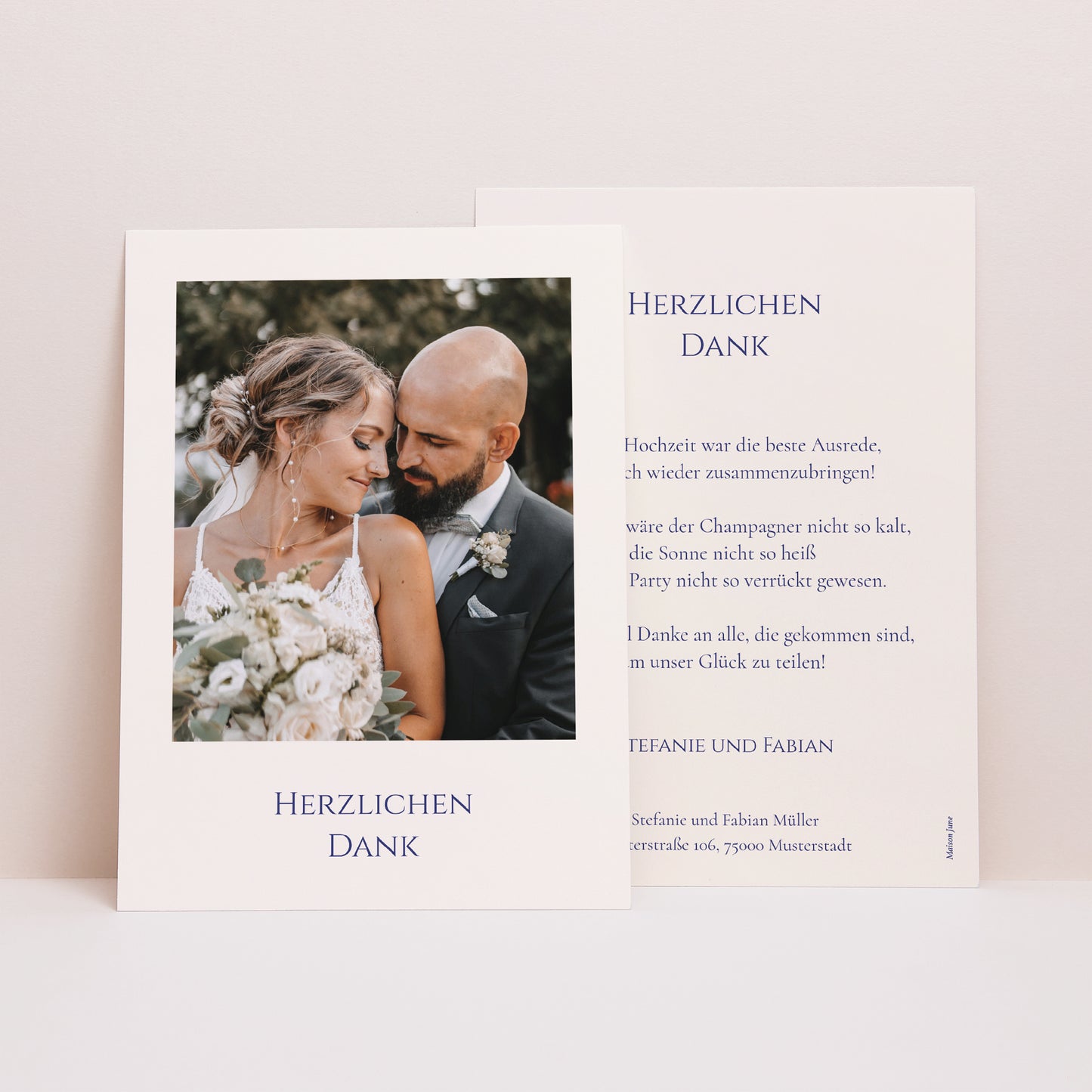 Dankeskarte Hochzeit Versprechen des Azur foto N° 1