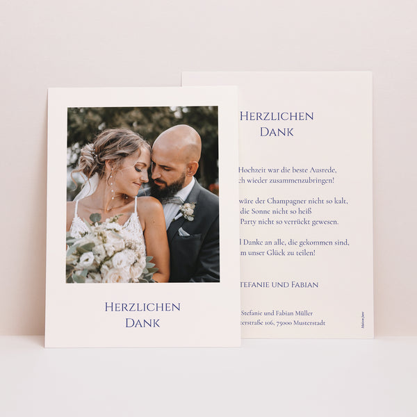 Dankeskarte Hochzeit Versprechen des Azur foto