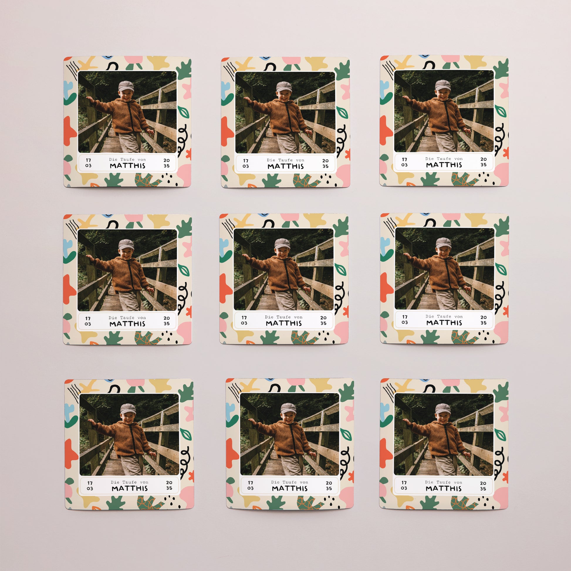 Dankeskarte Taufe Satz von 9, magnetisch. Matisse ganz in Farbe foto N° 3
