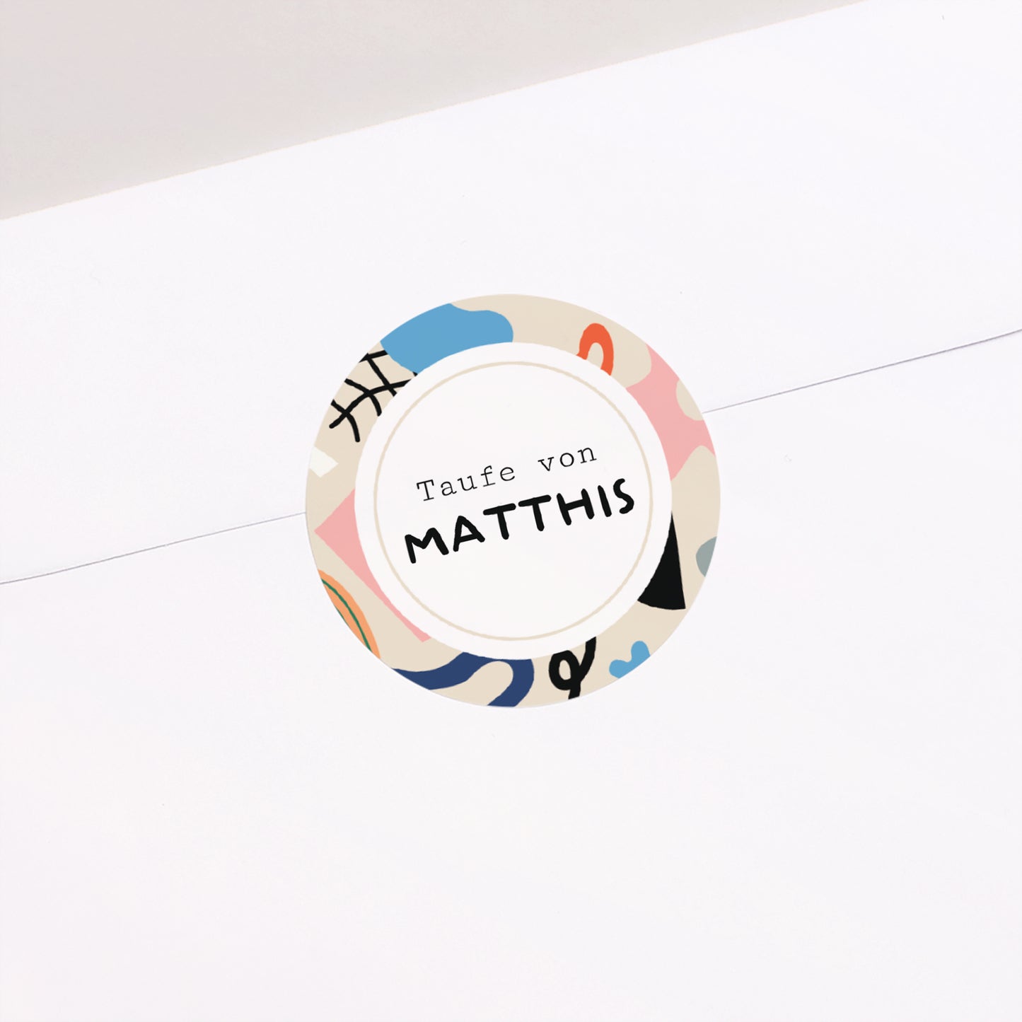 Sticker Taufe Rund Matisse ganz in Farbe foto N° 2
