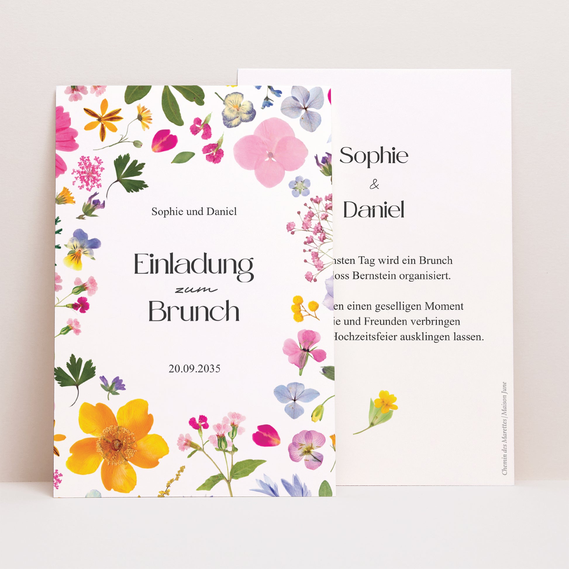 Einladungskarte Hochzeit PortraitPorträt Landsymphonie foto N° 1