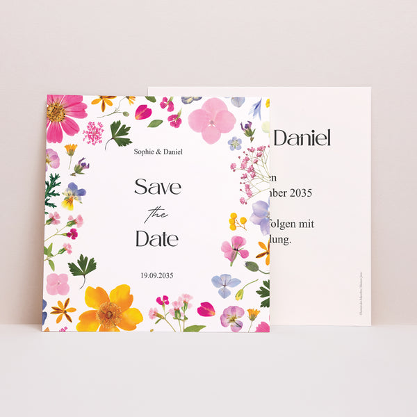 Save the date Karte Hochzeit Quadrat Landsymphonie foto