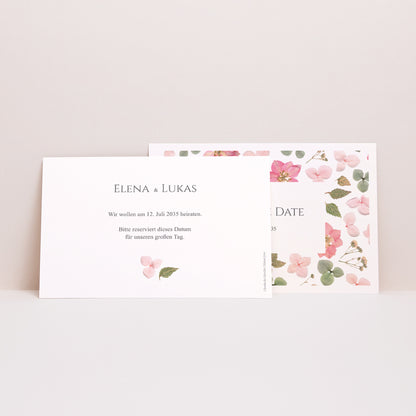 Save the date Karte Hochzeit Landschaft Blumenpoesie foto N° 2