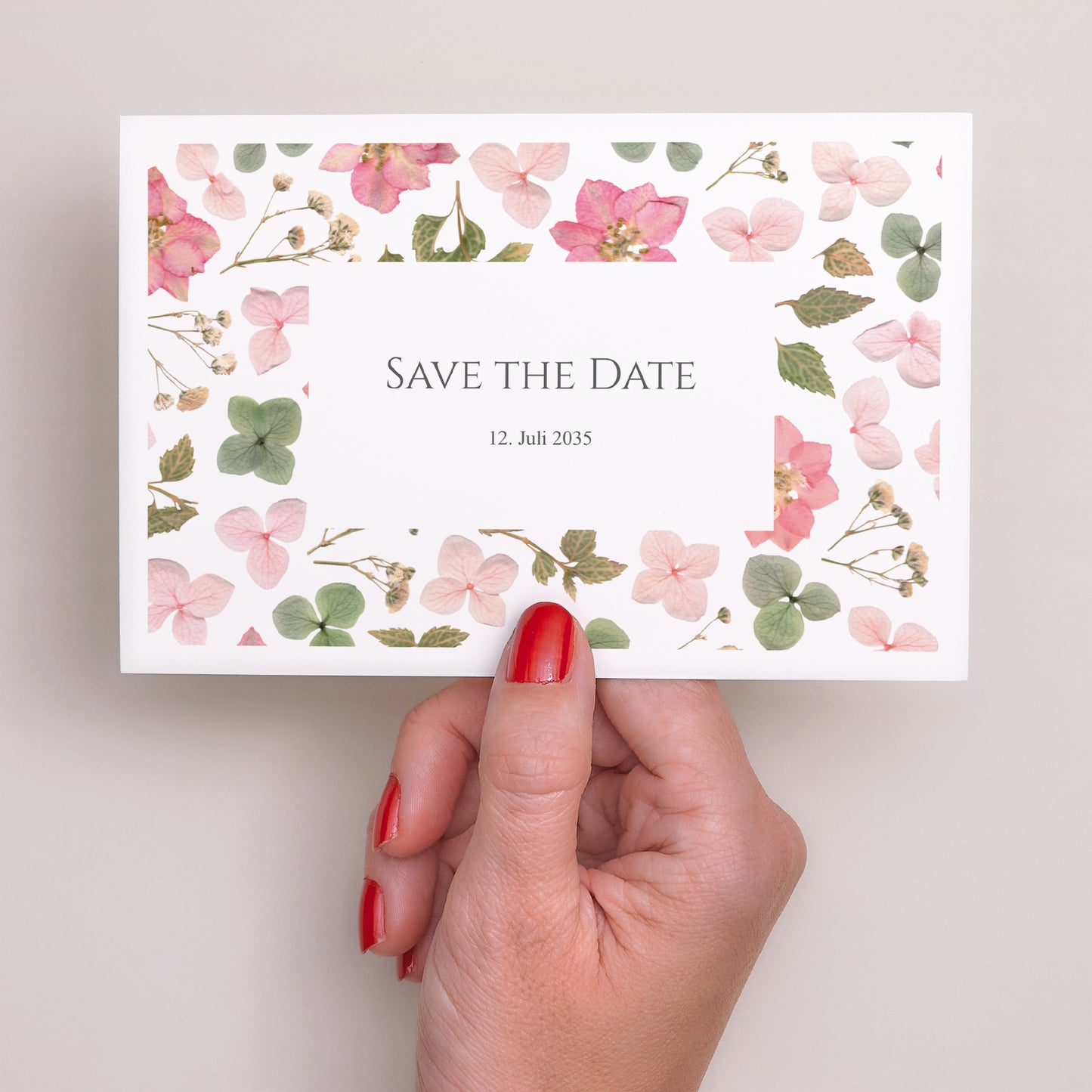 Save the date Karte Hochzeit Landschaft Blumenpoesie foto N° 3