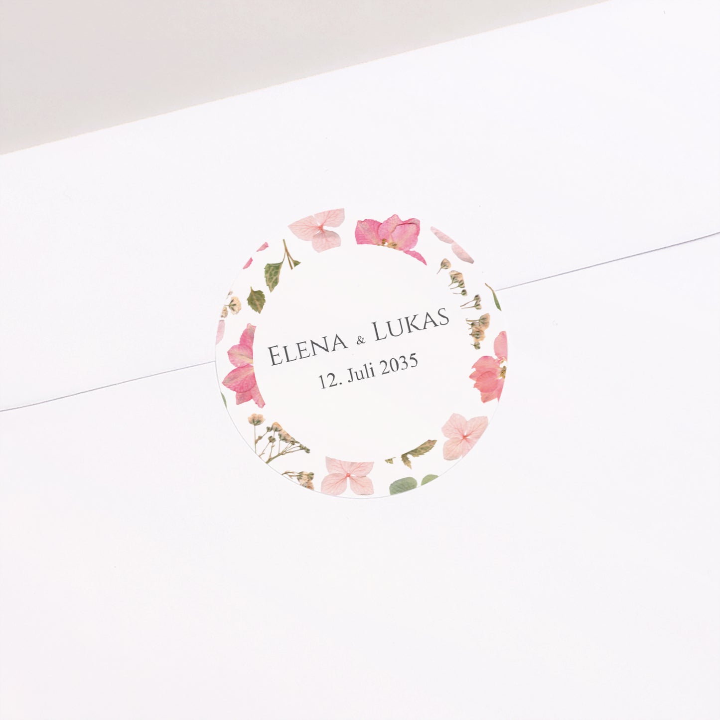 Sticker Hochzeit Rund Blumenpoesie foto N° 2