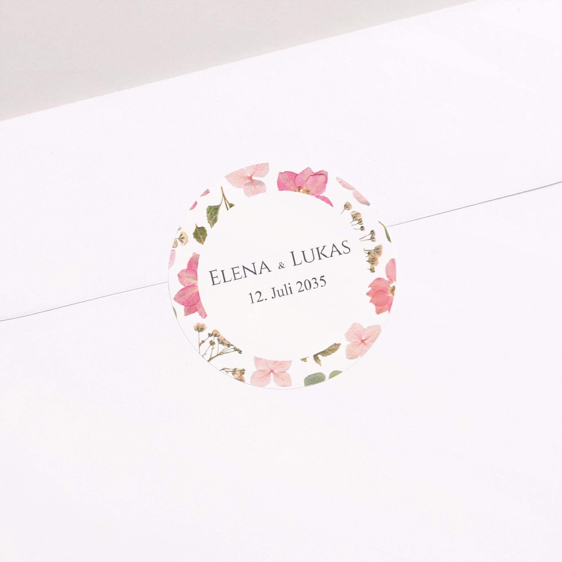 Sticker Hochzeit Rund Blumenpoesie foto N° 2