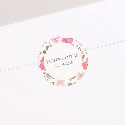 Sticker Hochzeit Rund Blumenpoesie foto N° 2