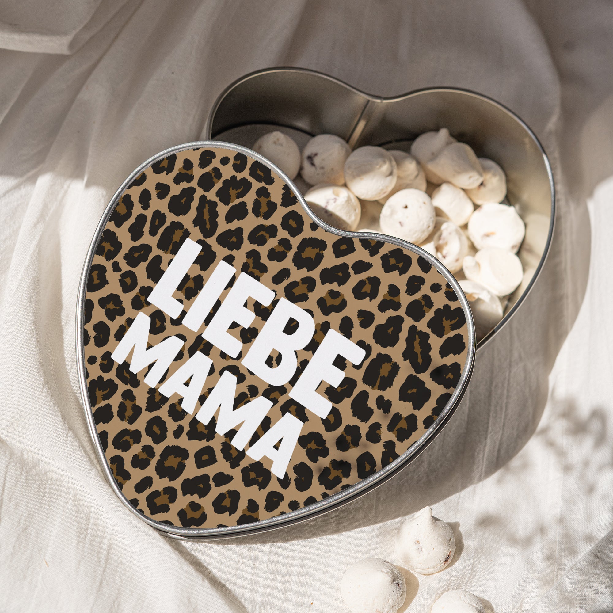 Metalldose Objekte Herz Mama der Liebe Leopard foto N° 2