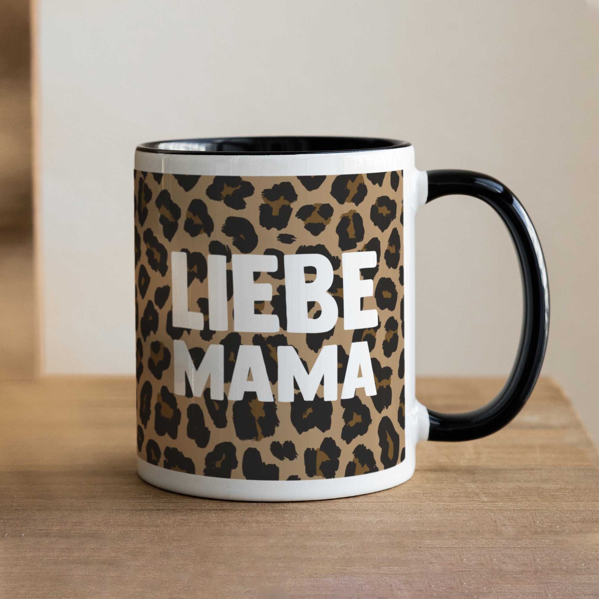 Tasse Objekte Schwarz Mama der Liebe Leopard foto N° 1