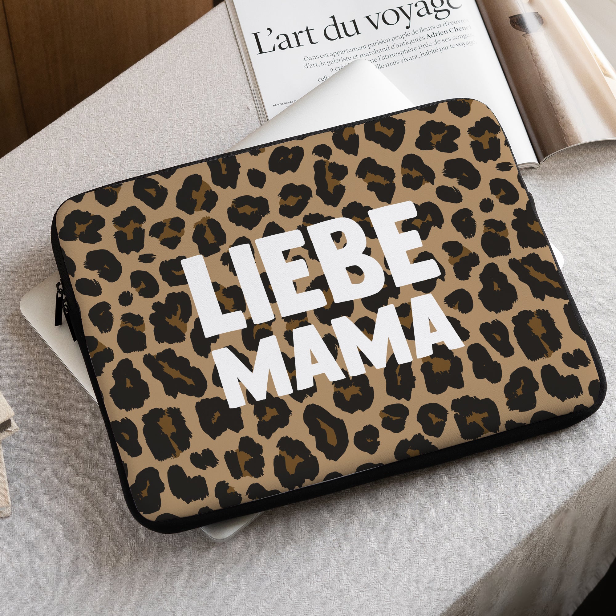 Laptophülle Objekte 15 Zoll Mama der Liebe Leopard foto N° 1