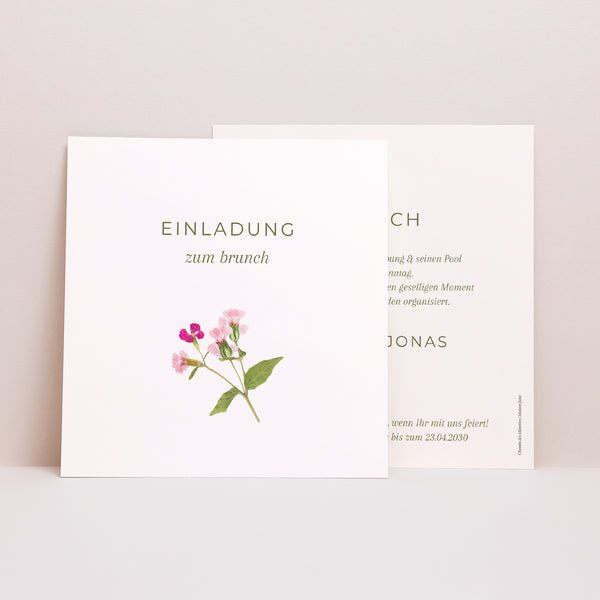 Einladungskarte Hochzeit Quadrat Süße Ernte foto