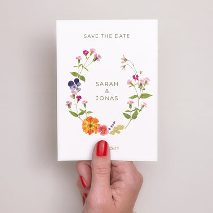 Save the date Karte Hochzeit Porträt Süße Ernte foto N° 2
