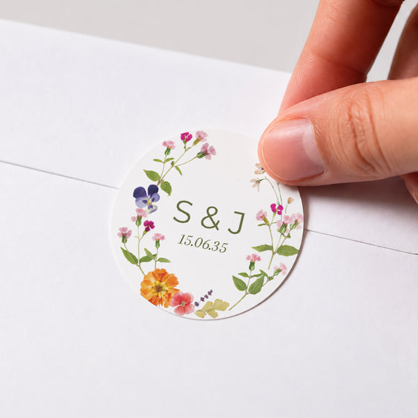 Sticker Hochzeit Rund Süße Ernte foto