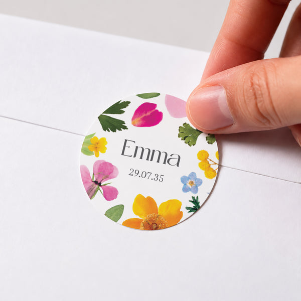 Sticker Geburt Rund Kleine Poesie der Felder foto