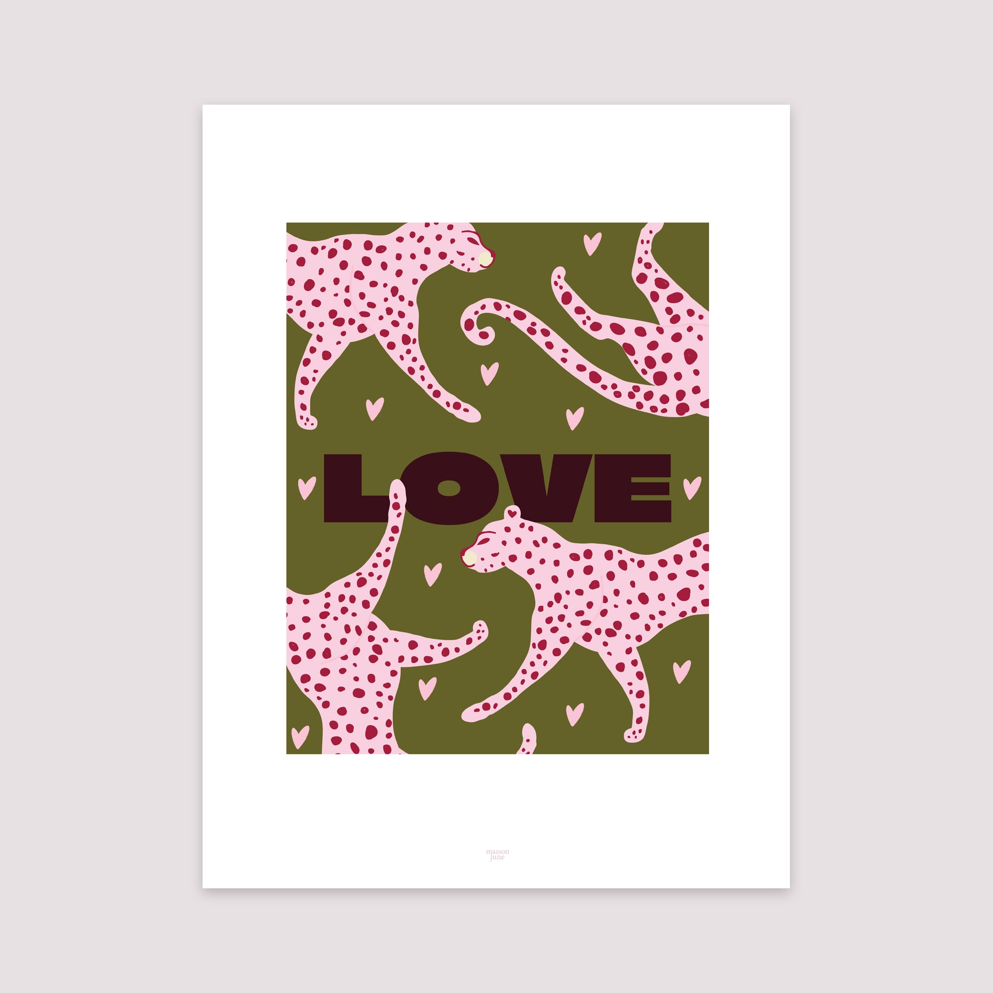 Poster Objekte Porträt Leopard Liebe foto N° 2