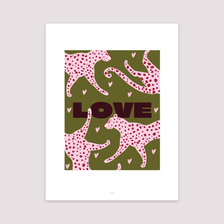 Poster Objekte Porträt Leopard Liebe