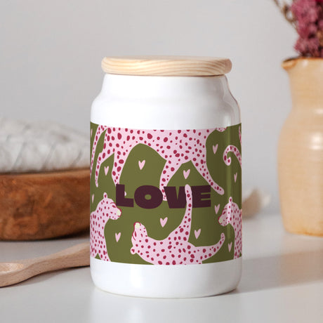 Keramiktopf Objekte 65 cl Leopard Liebe