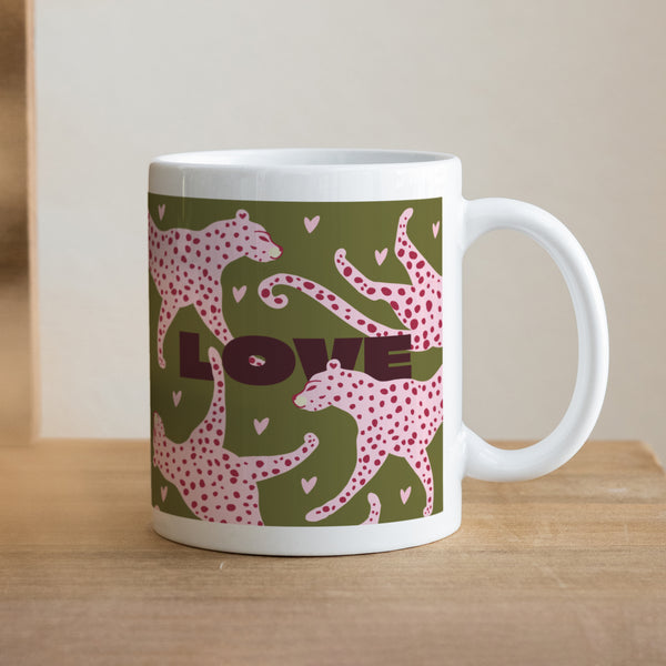 Tasse Objekte Weiß Leopard Liebe foto