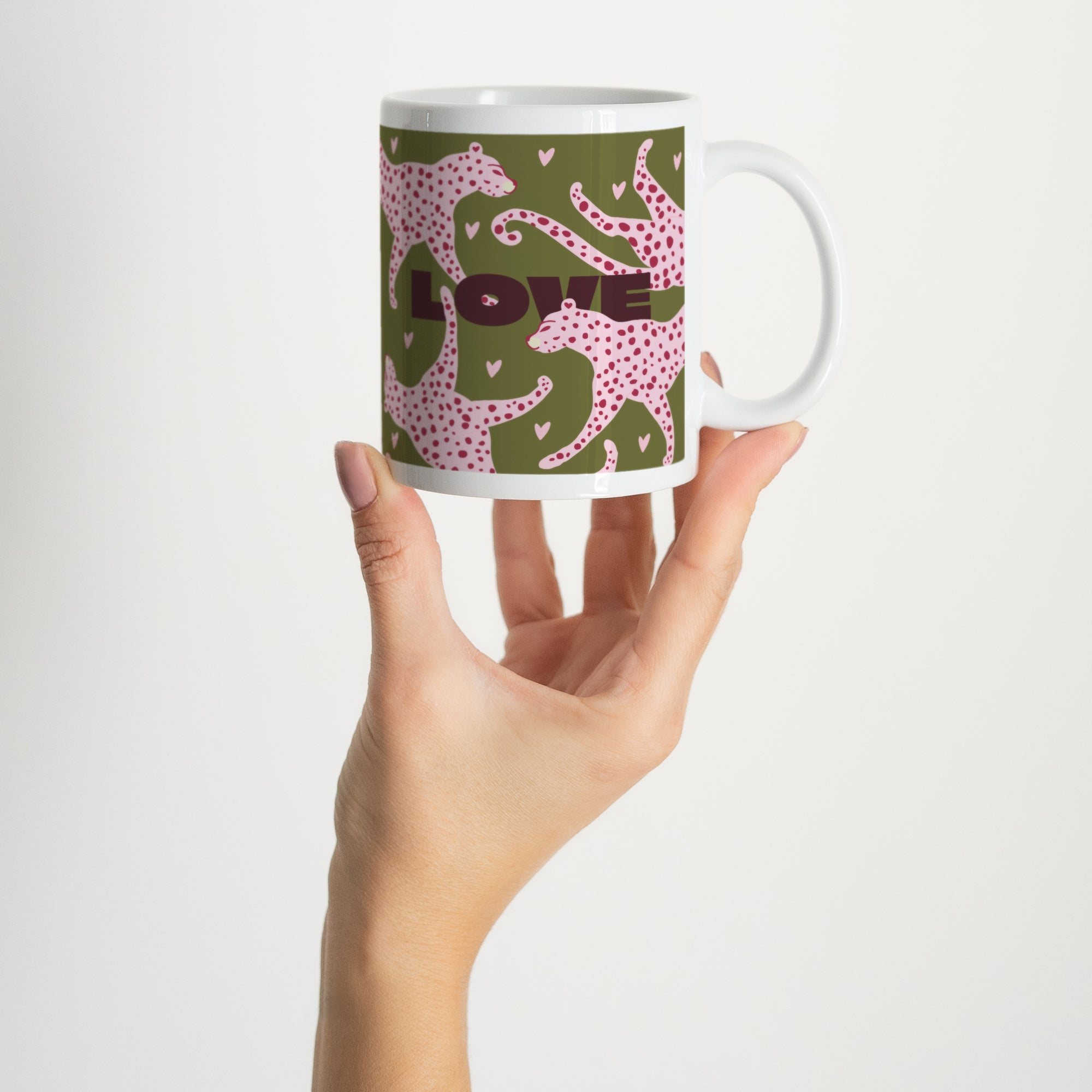 Tasse Objekte Weiß Leopard Liebe foto N° 2