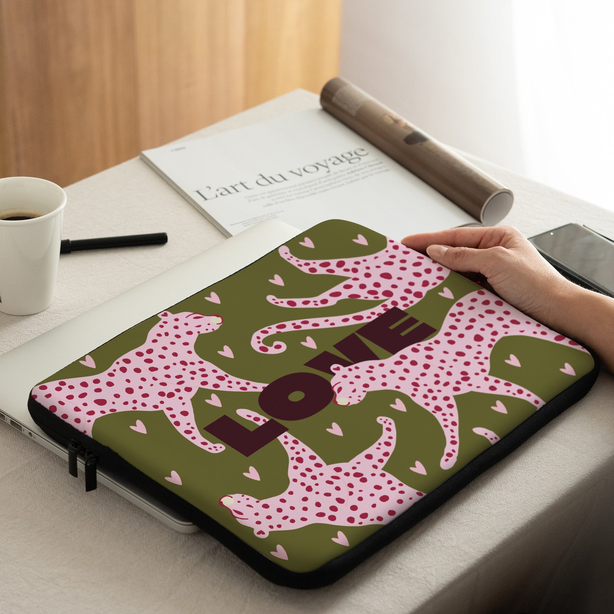 Laptophülle Objekte 15 Zoll Leopard Liebe foto N° 2