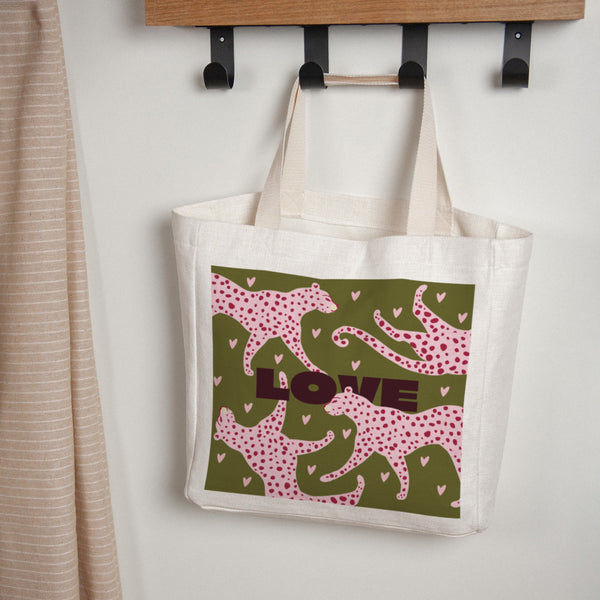 Tote bag Objekte Tragehenkel Leopard Liebe foto