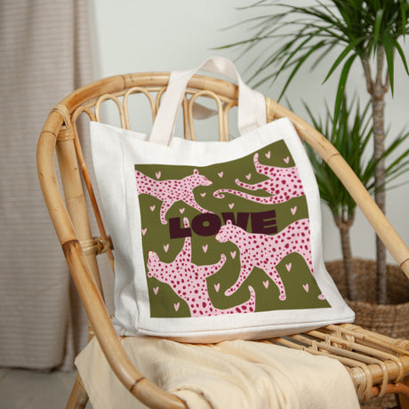 Tote bag Objekte Tragehenkel Leopard Liebe