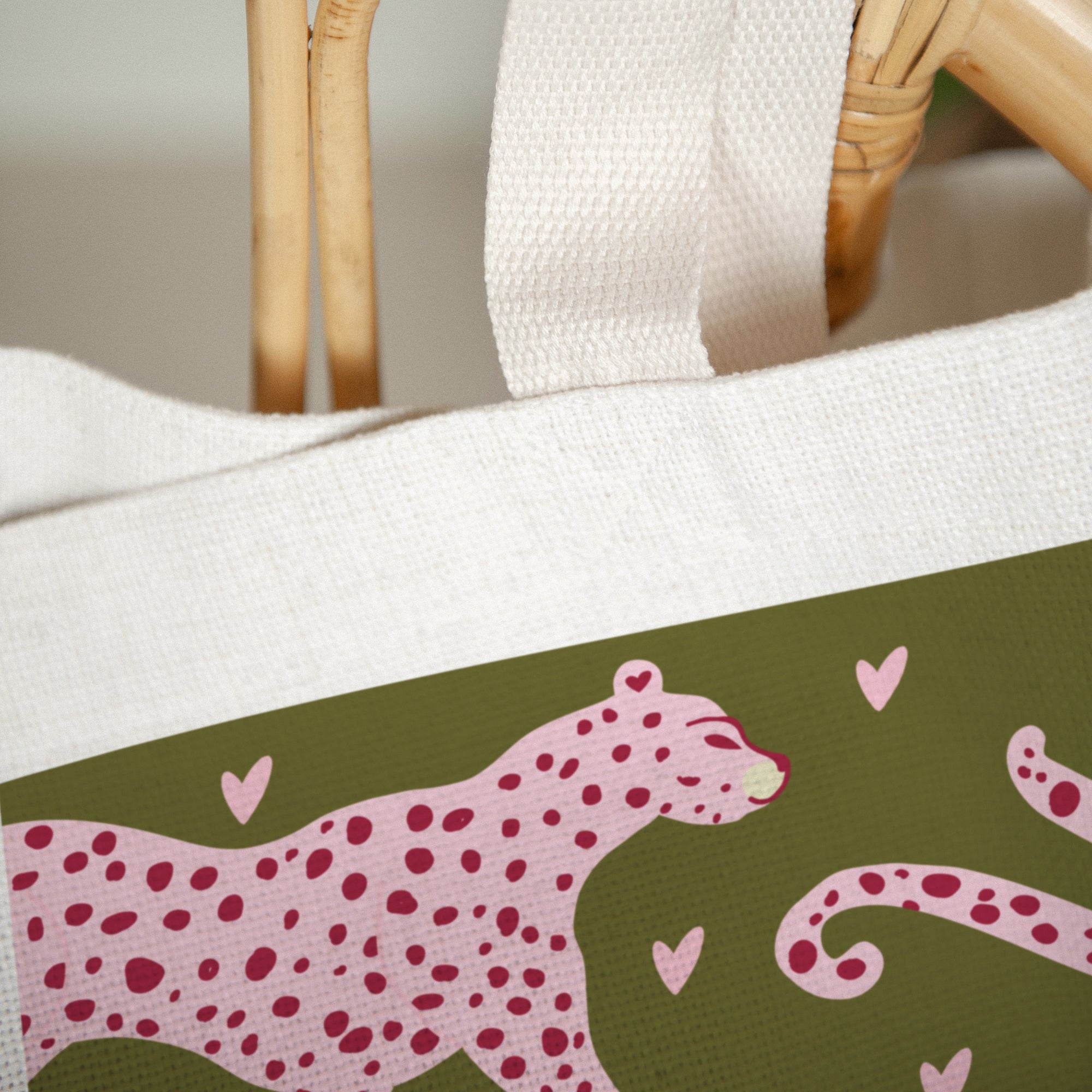 Tote bag Objekte Tragehenkel Leopard Liebe foto N° 3