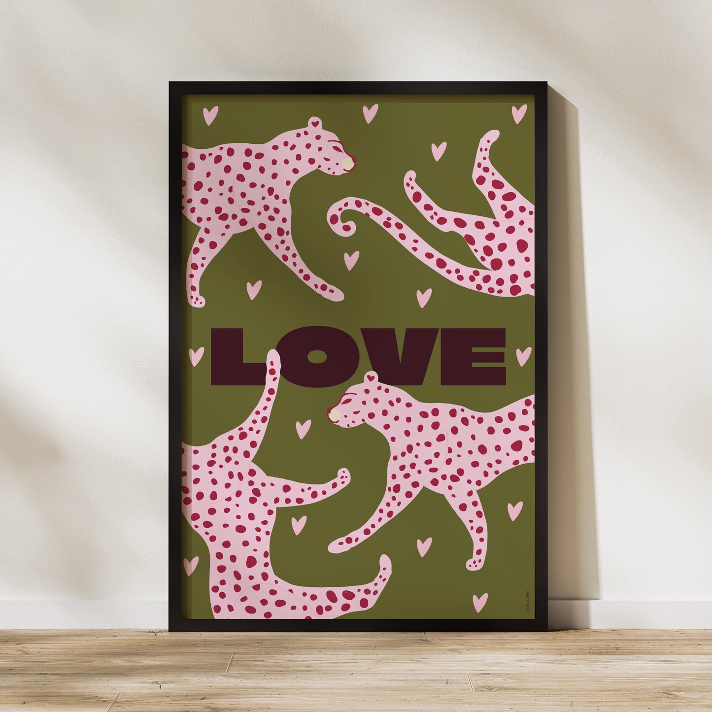Poster Objekte Porträt 60 x 90 cm Leopard Liebe foto N° 1