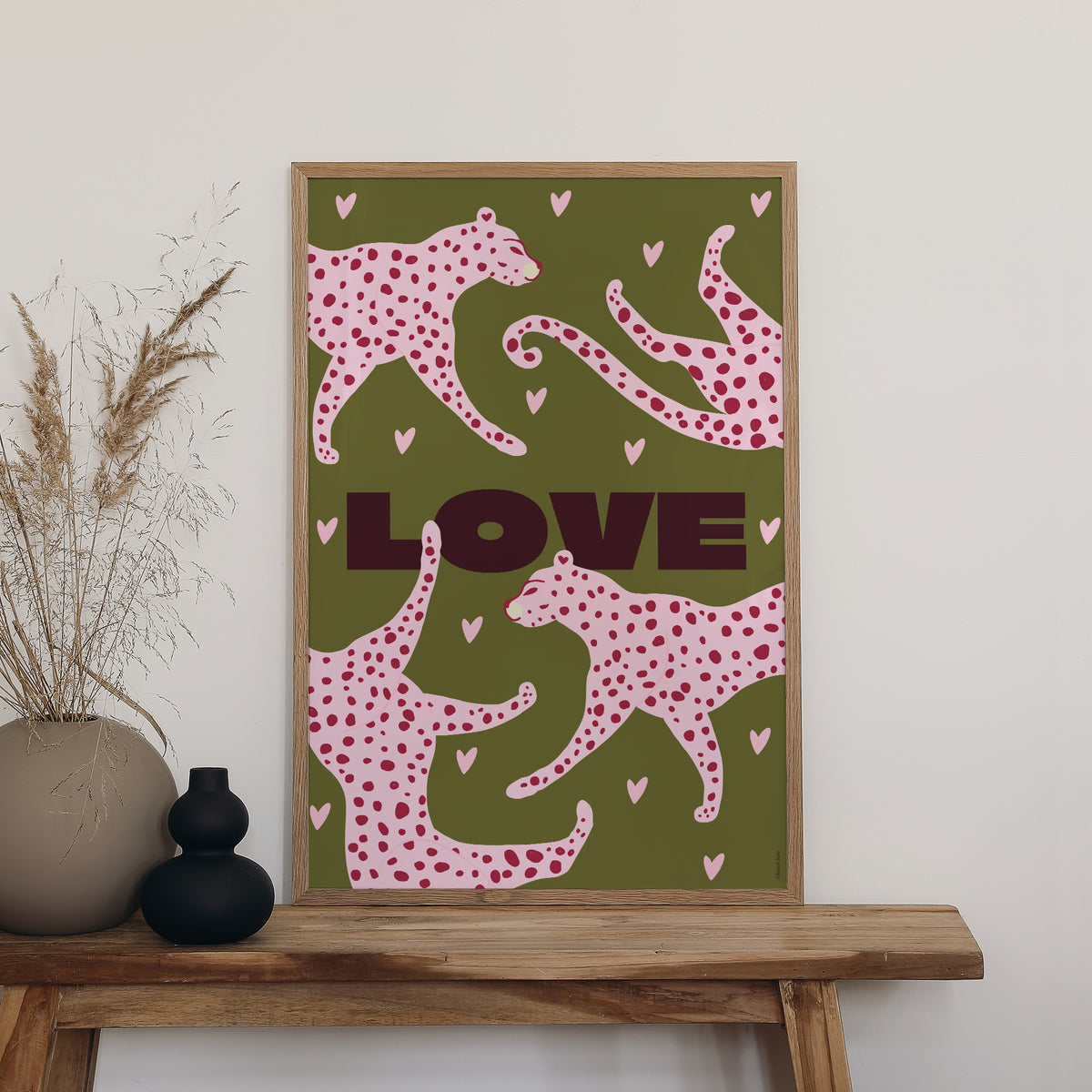 Poster Objekte Porträt 60 x 90 cm Leopard Liebe foto N° 2
