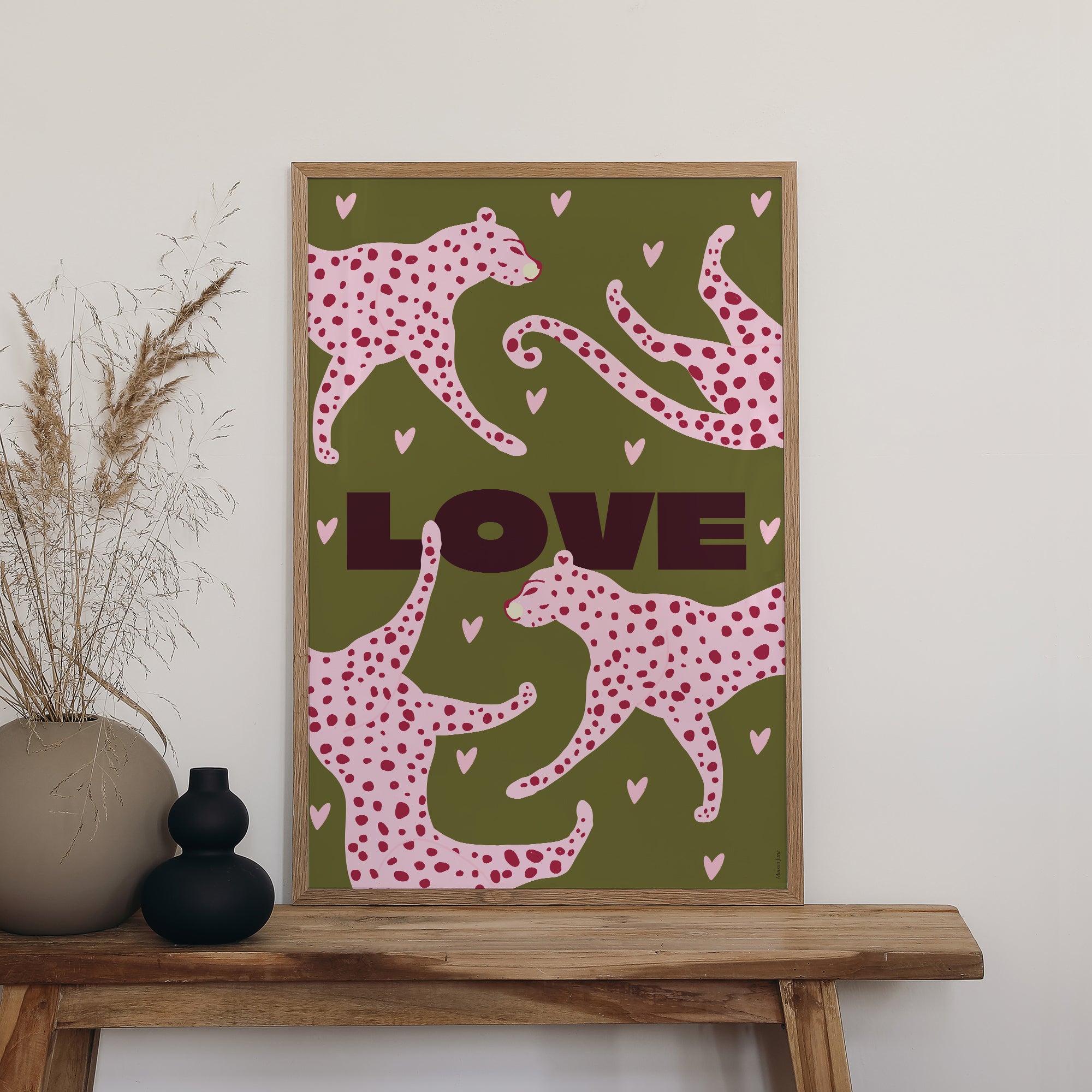 Poster Objekte Porträt 60 x 90 cm Leopard Liebe foto N° 2