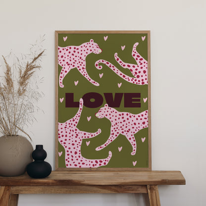 Poster Objekte Porträt 60 x 90 cm Leopard Liebe foto N° 2