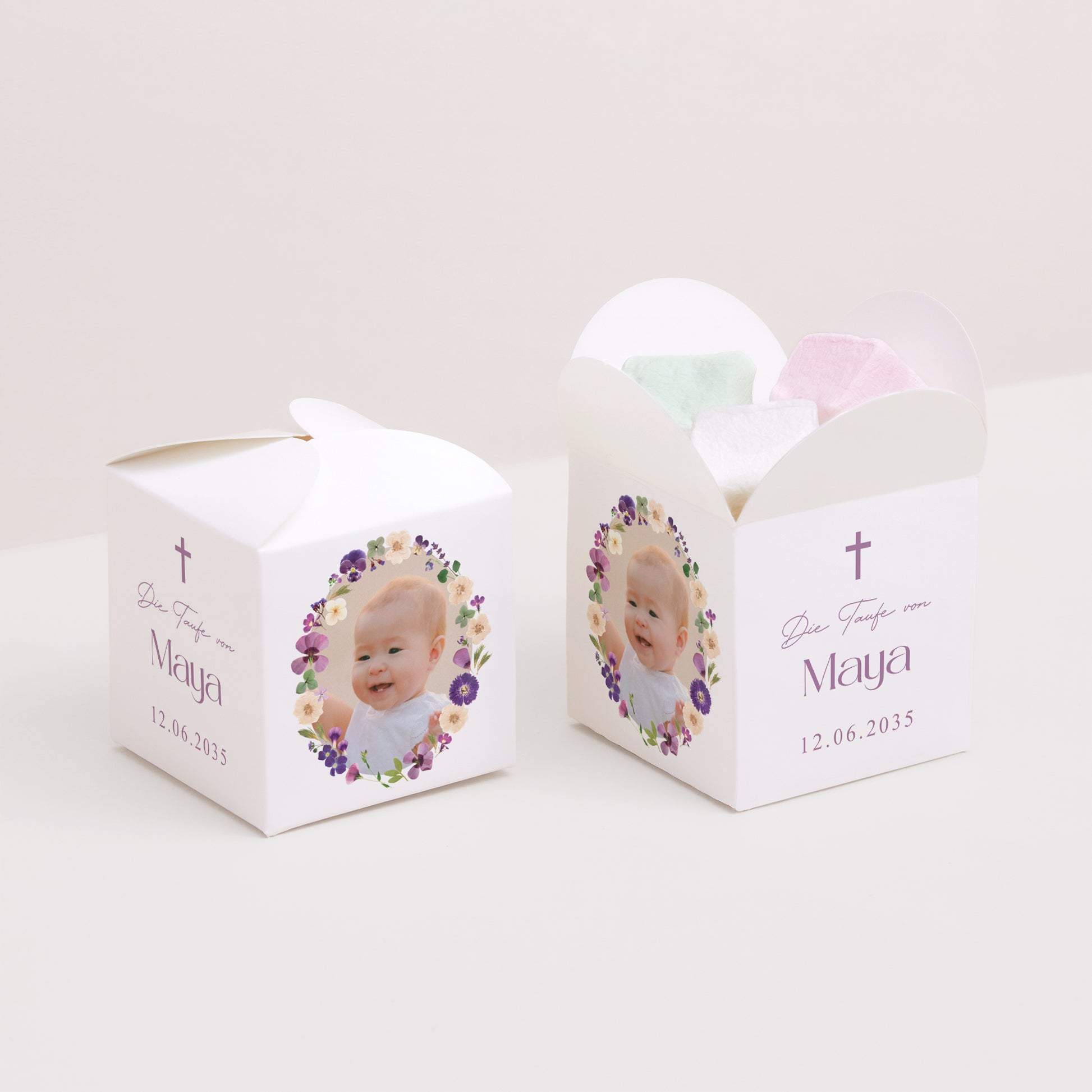 Geschenkbox Taufe Schmetterlingsöffnung Heiliger Frühling foto N° 2