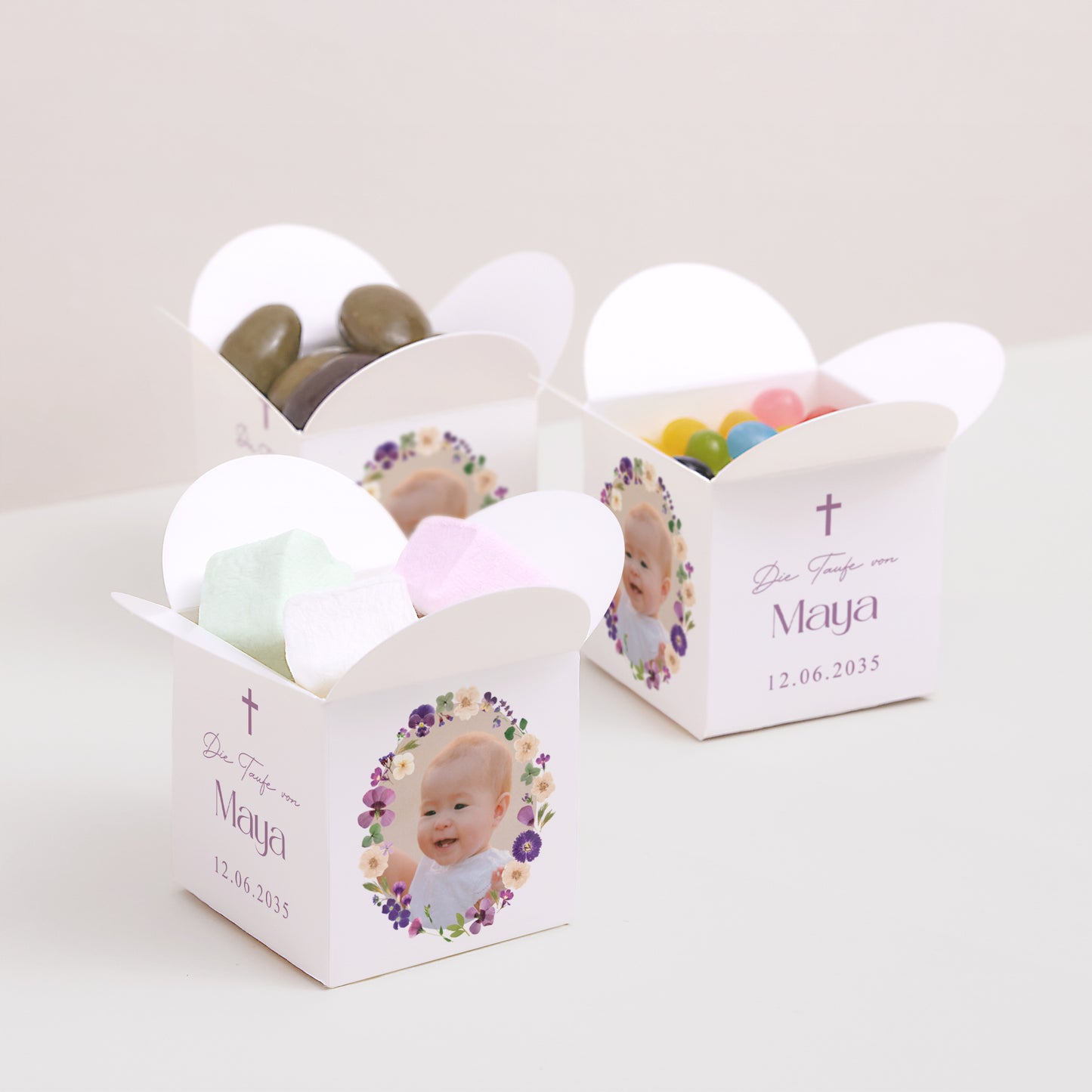 Geschenkbox Taufe Schmetterlingsöffnung Heiliger Frühling foto N° 3