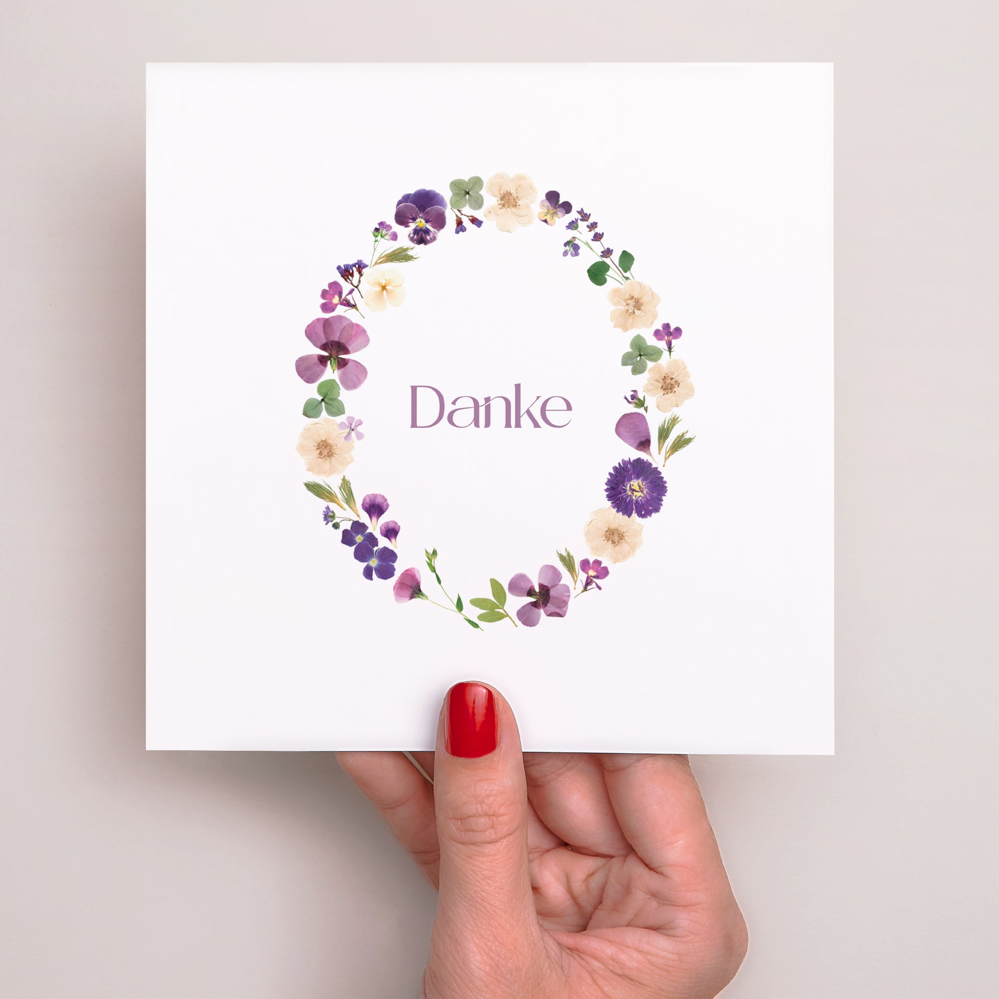 Dankeskarte Taufe Einfaches Quadrat Heiliger Frühling foto N° 2