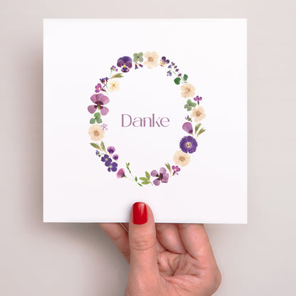 Dankeskarte Taufe Einfaches Quadrat Heiliger Frühling foto N° 2