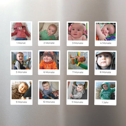 Fotoabzug Foto's Pack mit 12, magnetisch Das erste Jahr des Babys foto N° 1