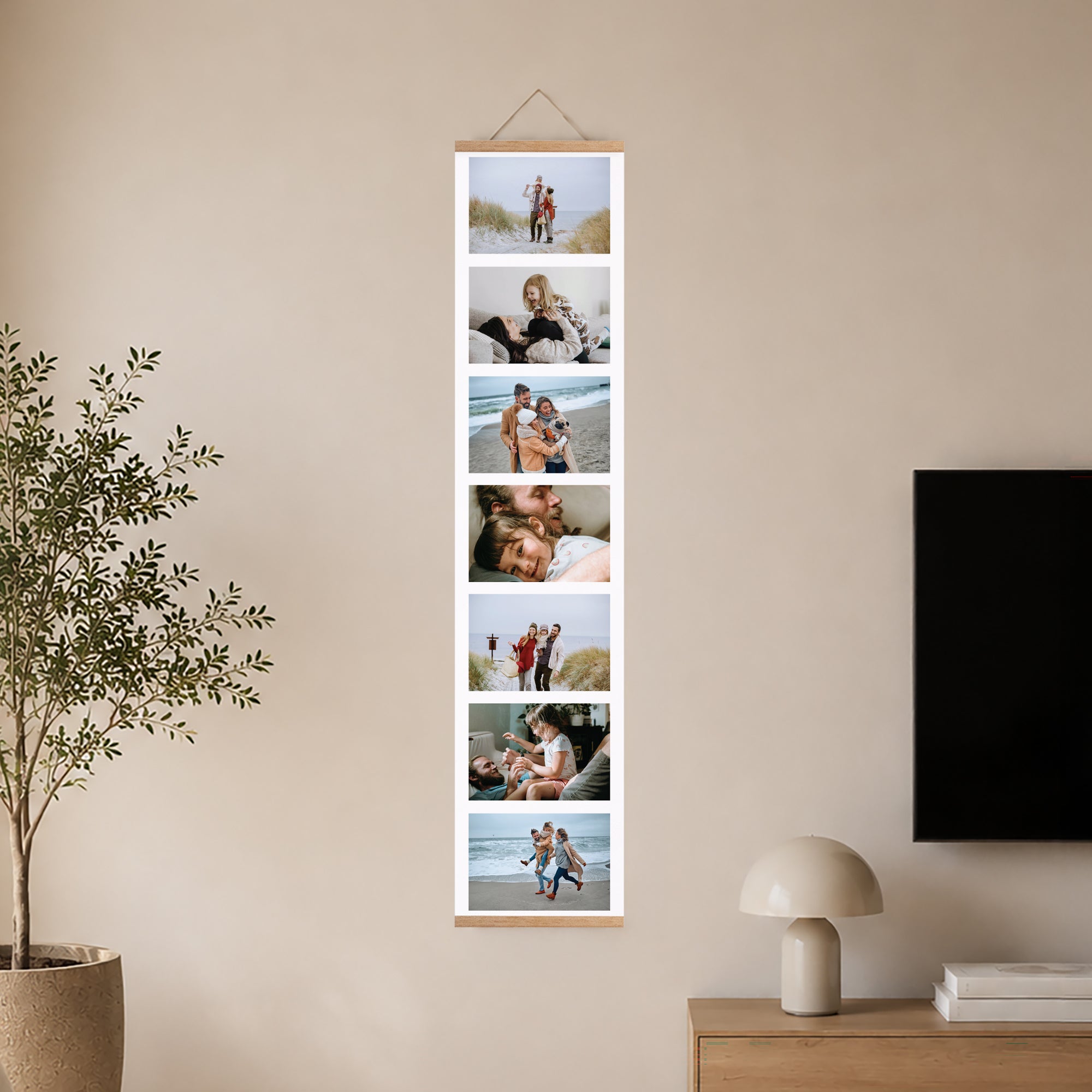 Poster Objekte Holzstütze Schwebendes Licht foto N° 2